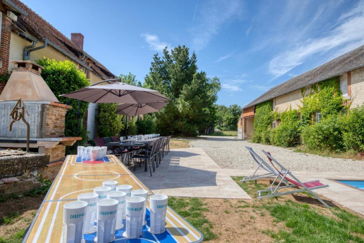 Crazy Villa Le Petit Belair 18 - Heated Pool - Foot - 2H Paris - 30P Aubigny-sur-Nere Exterior photo